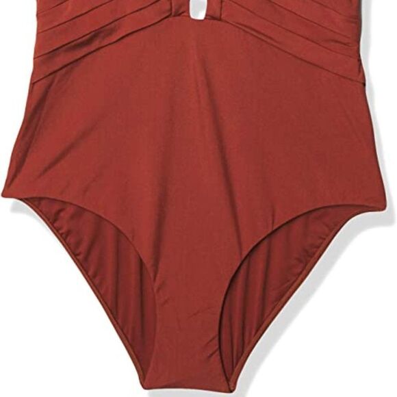 Jets by Jessika Allen Mirage Plunging V-Neck One-Piece Swimsuit Copper - Picture 5 of 8